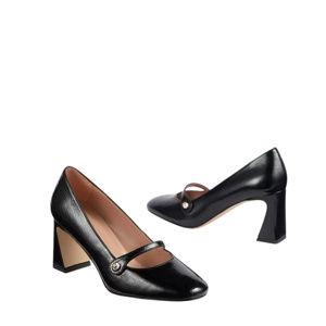 L.K. Bennett Cissy Mary Jane Black Patent Courts